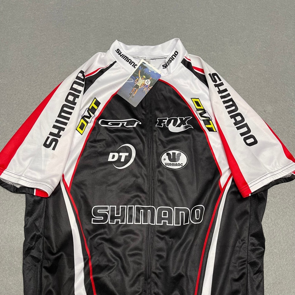 Shimano Cycling Jersey Mens XL Fox DT GT Vermarc Short Sleeve Full Zip Coolmax - Picture 3 of 13